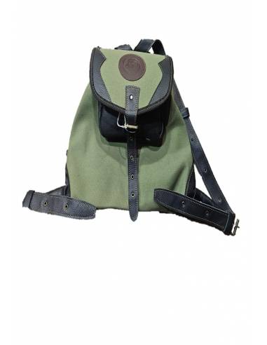 Mochila zurron con serraje y lona verde