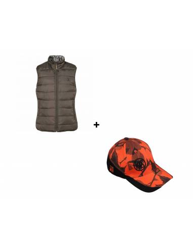 Chaleco reversible Camo con gorra de... Chaleco reversible Camo con gorra de...