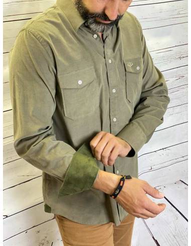 Camisa Micropana verde para hombre