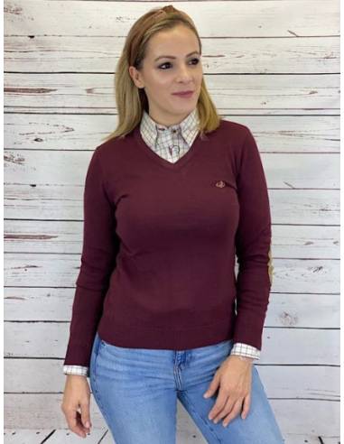 Jersey basic para mujer granate...
